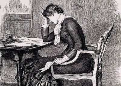 woman sitting on chair reading book sketch